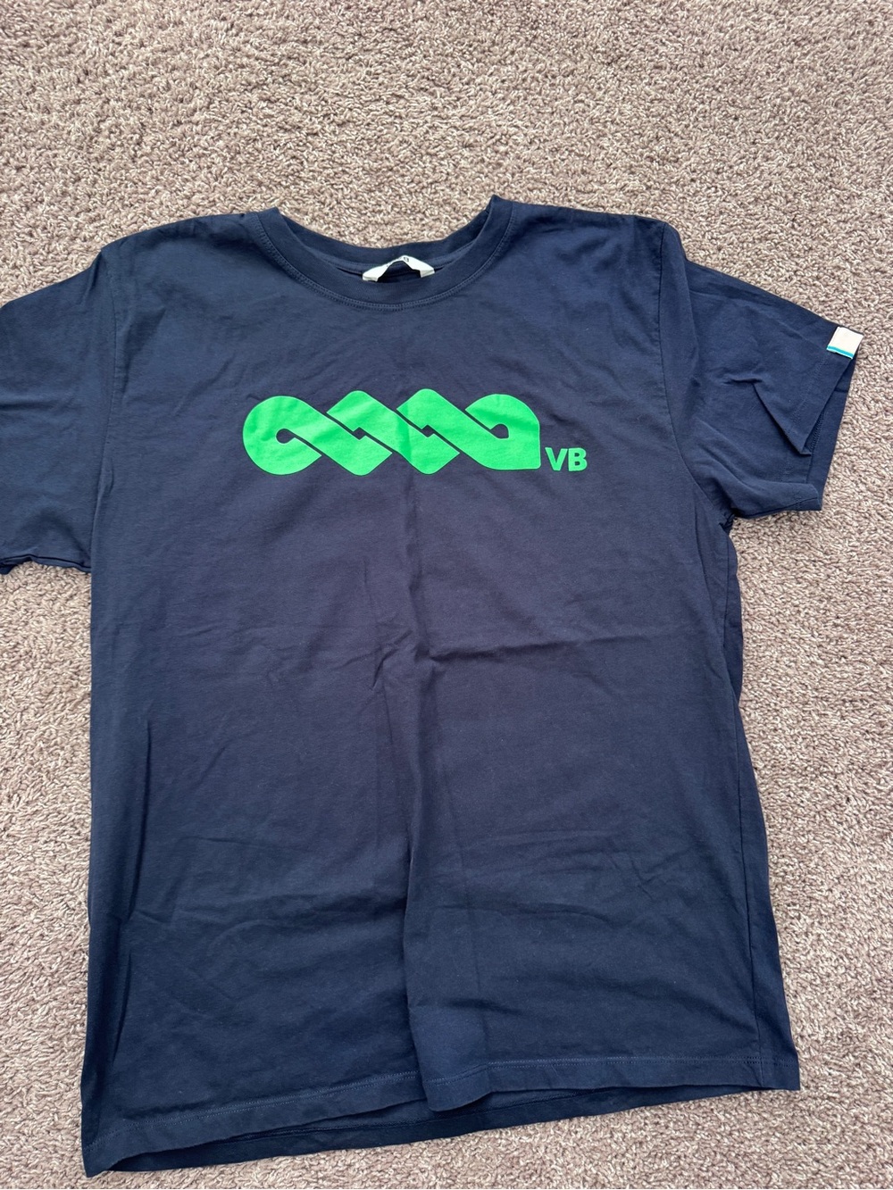 Navy T-Shirt with Bright Green Logo